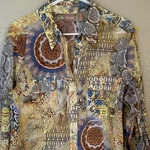Chicos size 3  cotton light weight blouse